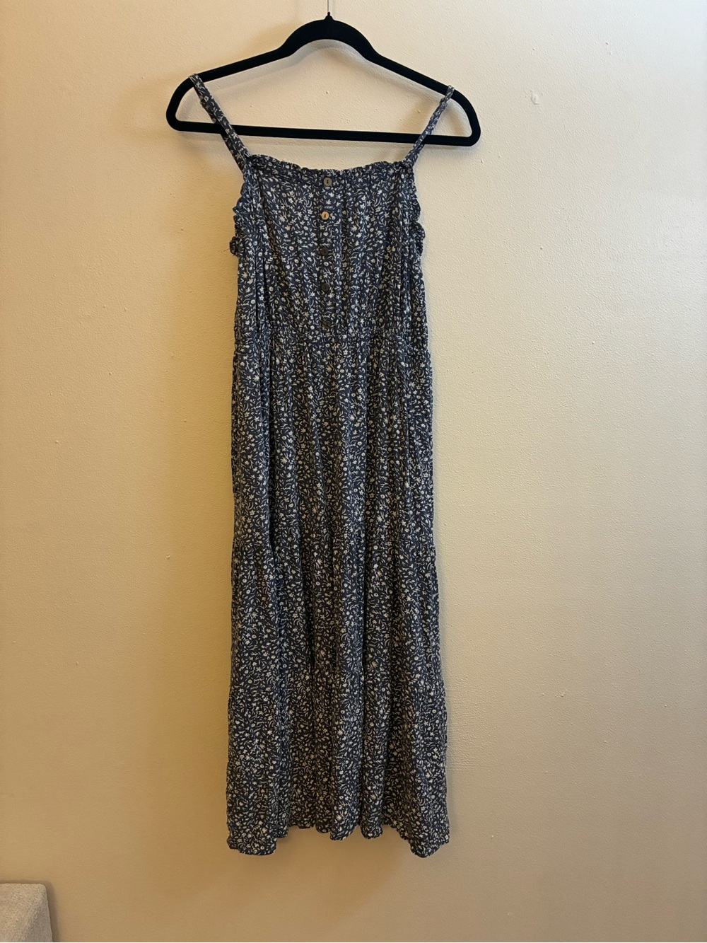 Universal Thread Navy Floral Button Front Maxi Dress Size M